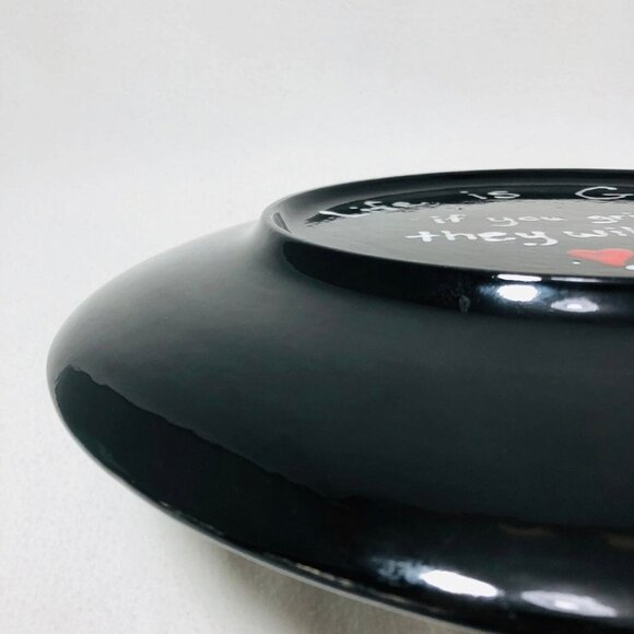 Handpaint Platter 13" Big Serving Tray Dish Plate Funny Grill Meat Lover Black - Picture 12 of 12